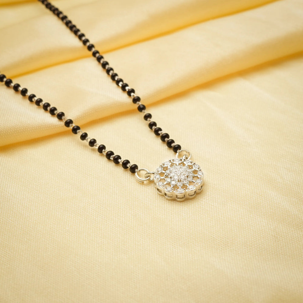 925 Silver Bloom Cluster Mangalsutra - 925 sterling silver mangalsutra by Tassya Silver