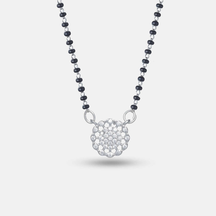 925 Silver Bloom Cluster Mangalsutra - 925 sterling silver mangalsutra by Tassya Silver