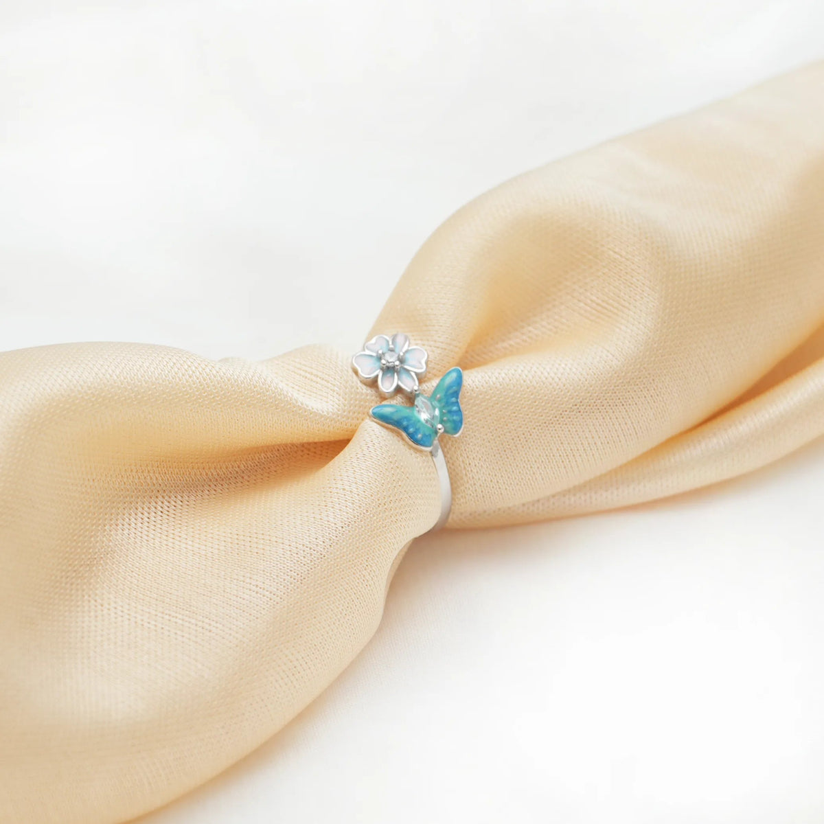 925 Silver Blossom Breeze Butterfly Ring - 925 sterling silver ring by Tassya Silver