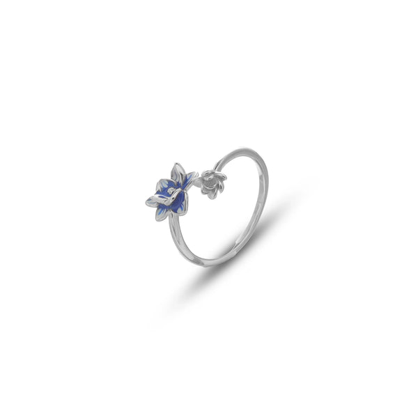 925 Silver Blossom Charm Floral Ring