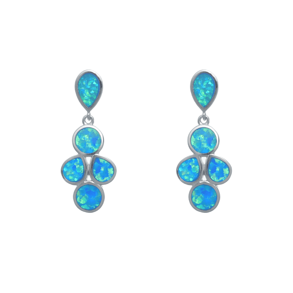 925 Silver Blossom Opal Earrings