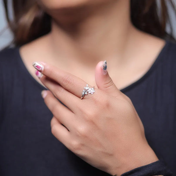 925 Silver Blossom Vine Floral Ring