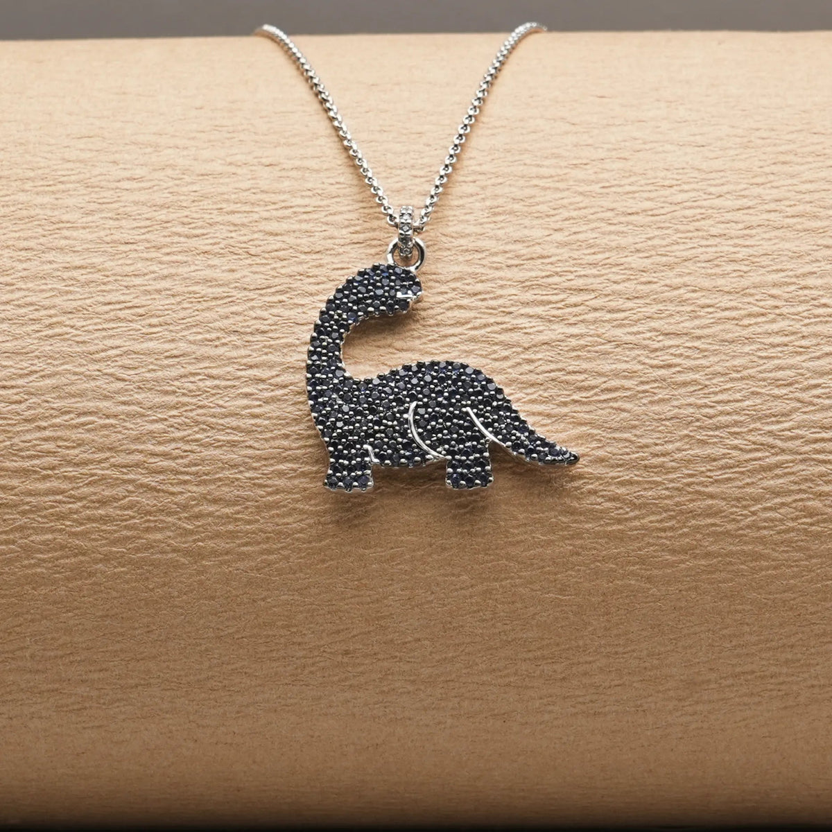 925 Silver Blue Dino Spark Pendant - 925 sterling silver pendant by Tassya Silver