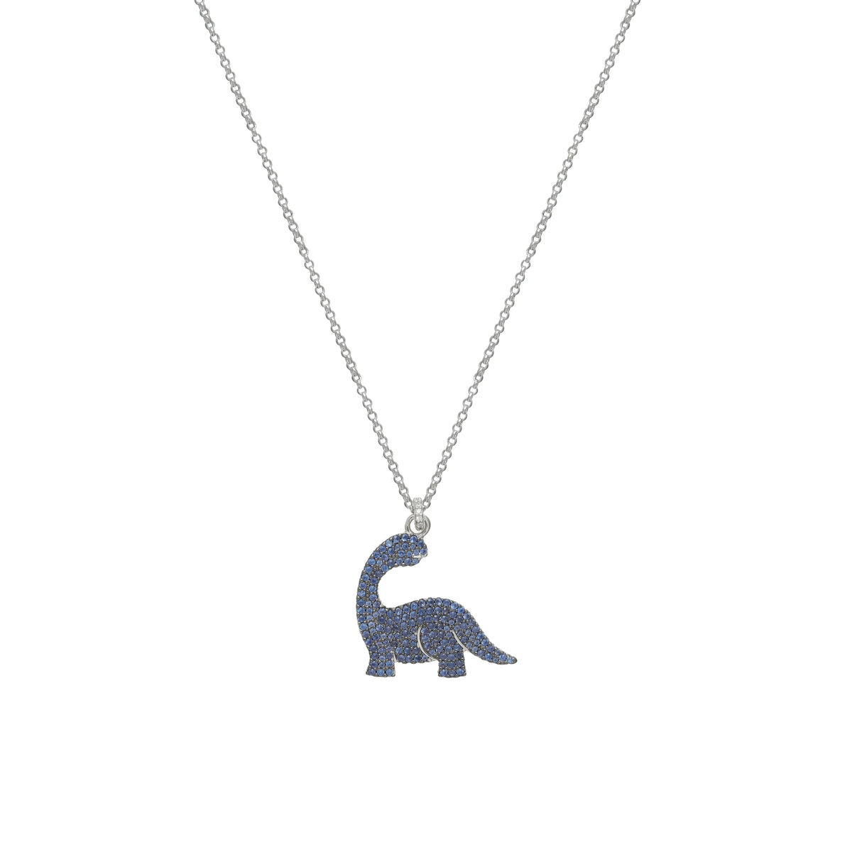 925 Silver Blue Dino Spark Pendant - 925 sterling silver pendant by Tassya Silver