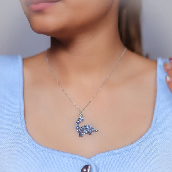 925 Silver Blue Dino Spark Pendant
