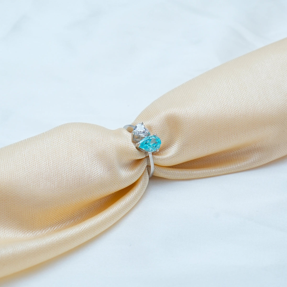 925 Silver Blue Drop Ring - 925 sterling silver ring by Tassya Silver