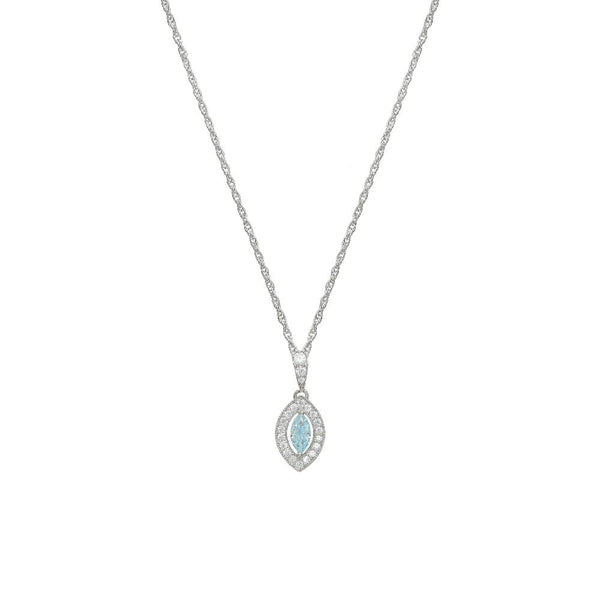925 Silver Blue Ice Drop Pendant