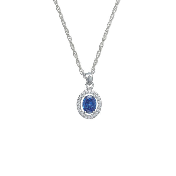 925 Silver Blue Midnight Halo Pendant