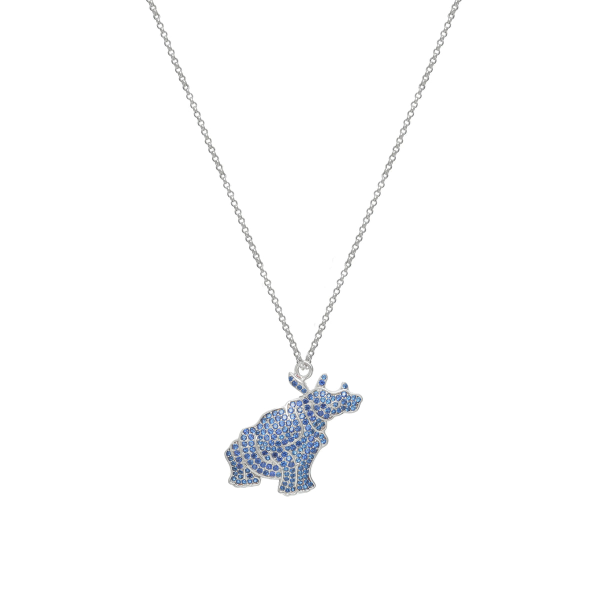 925 Silver Blue Rhino Charm Pendant - 925 sterling silver pendant by Tassya Silver