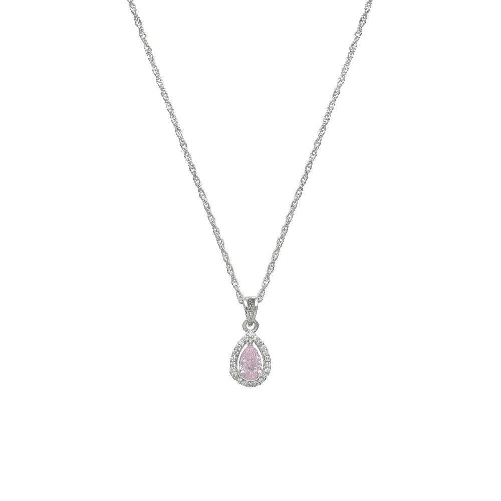 925 Silver Blush Drop Pendant - 925 sterling silver pendant by Tassya Silver