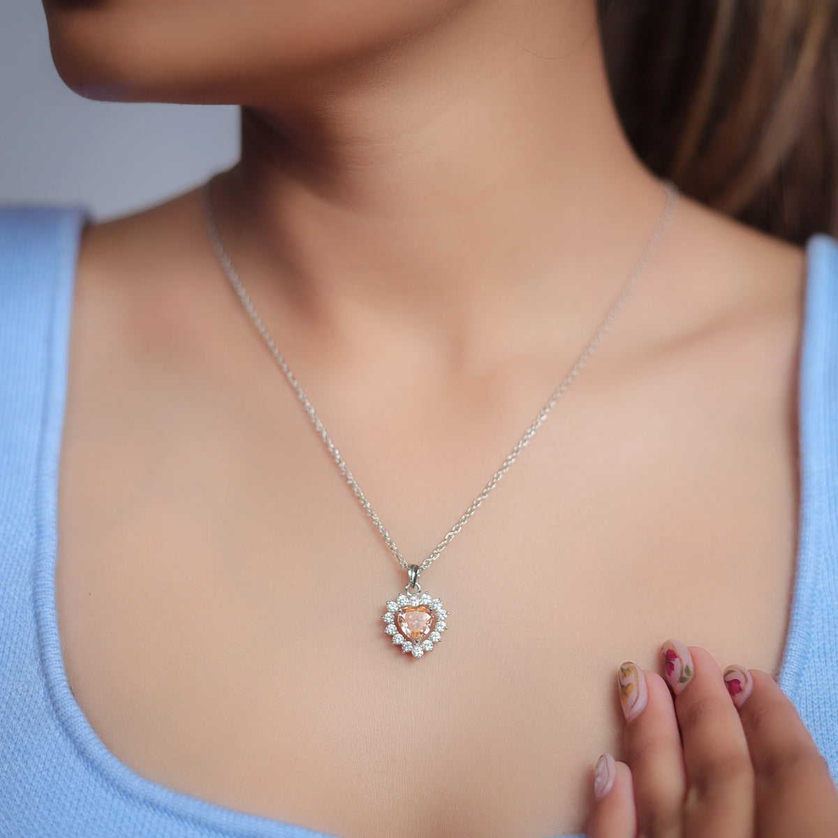 925 Silver Blush Heart Pendant - 925 sterling silver pendant by Tassya Silver