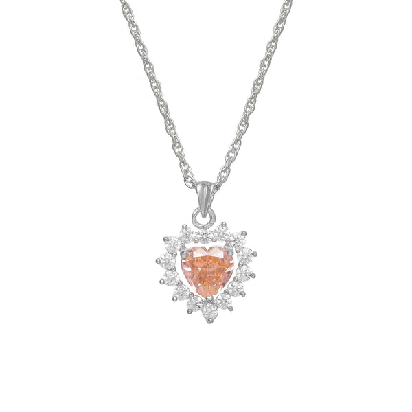 925 Silver Blush Heart Pendant