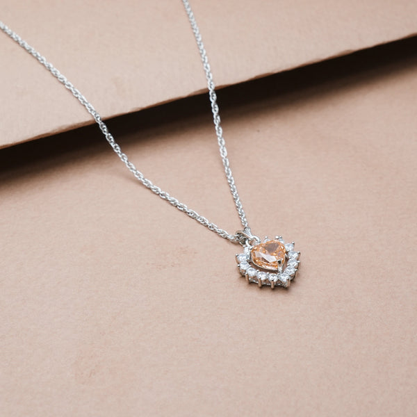 925 Silver Blush Heart Pendant