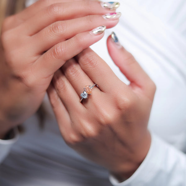 925 Silver Blush Heart Ring