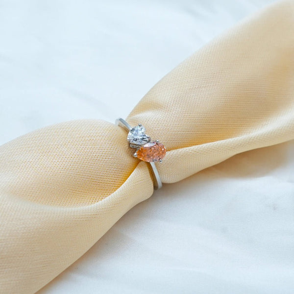 925 Silver Blush Heart Ring