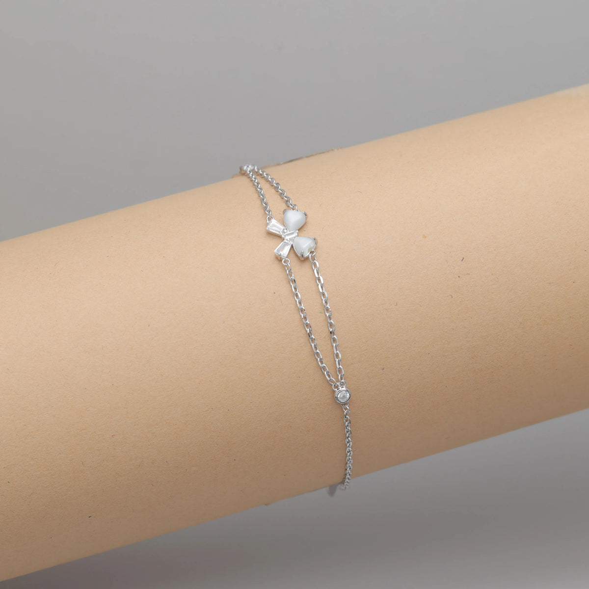 925 Silver Bow Bracelet - 925 sterling silver bracelet by Tassya Silver