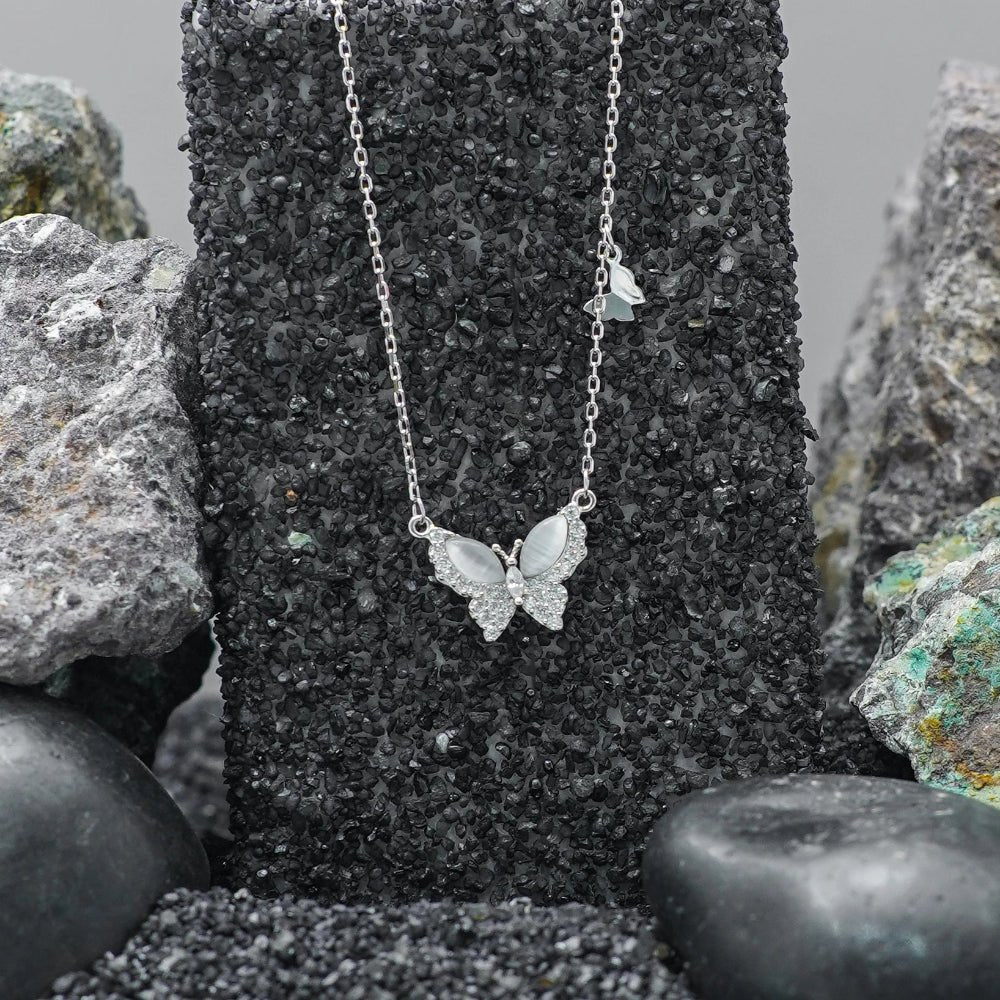 925 Silver Butterfly Chain Pendant - 925 sterling silver pendant by Tassya Silver