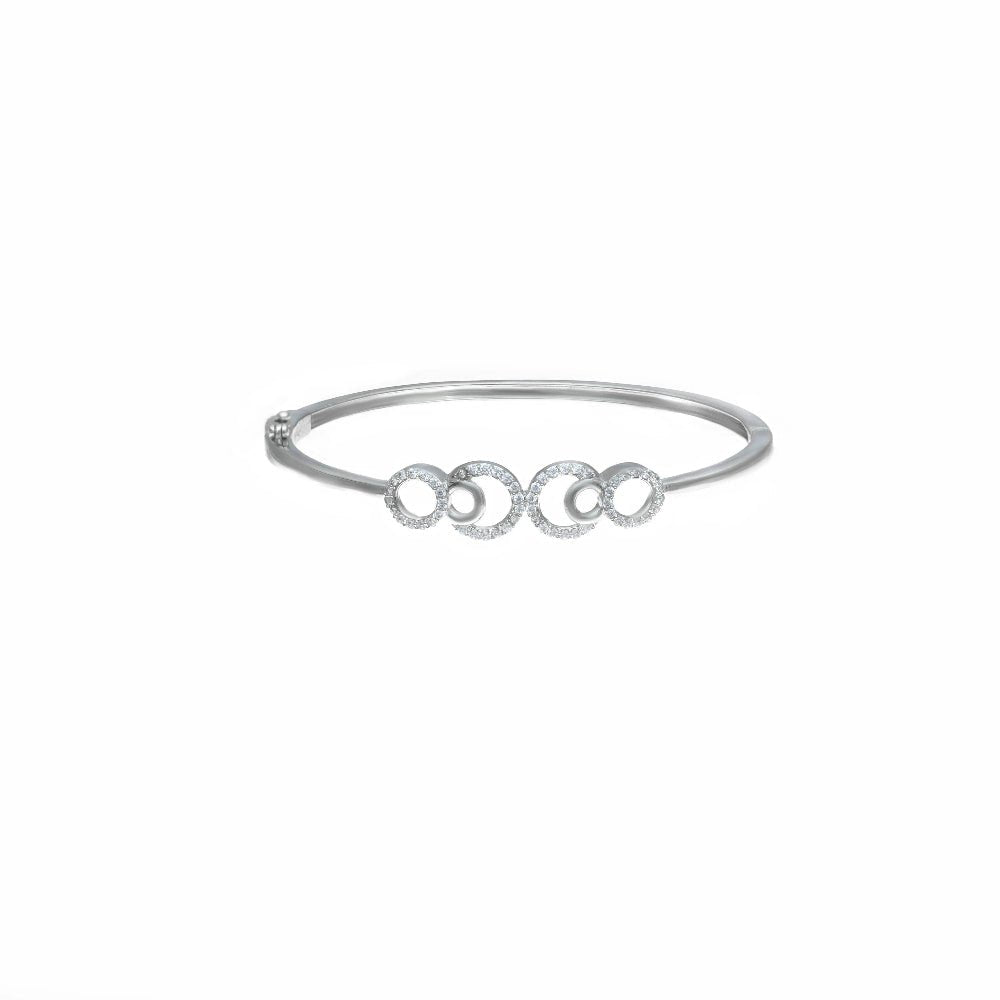925 Silver Celestial Circles Kada - 925 sterling silver bracelet by Tassya Silver