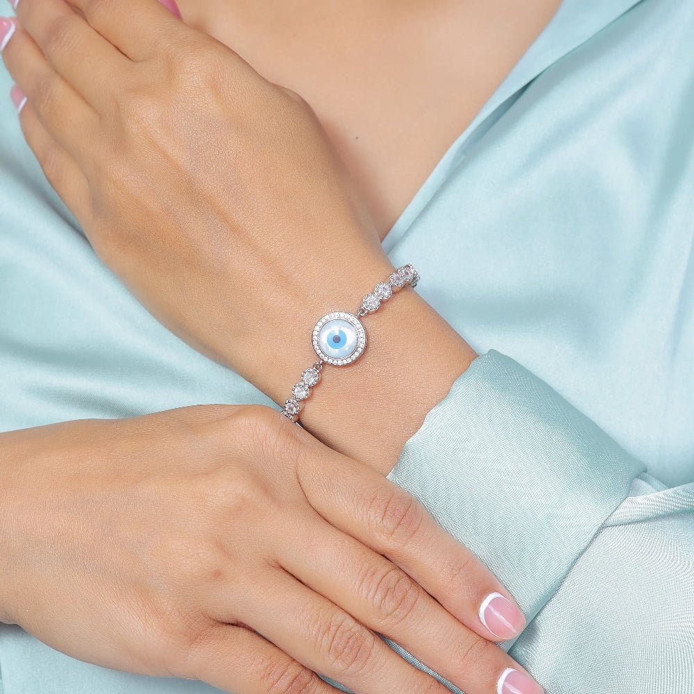 925 Silver Celestial Eye Bracelet - 925 sterling silver bracelet by Tassya Silver