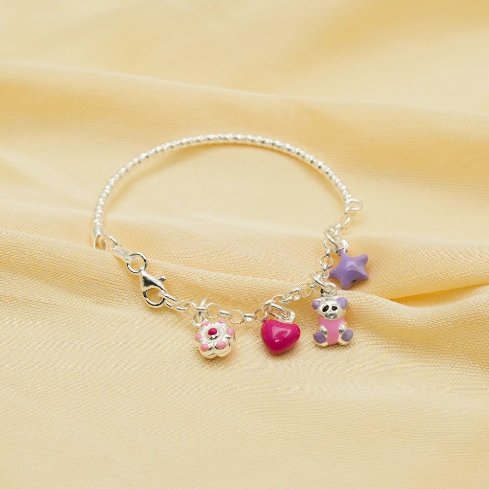 925 Silver Charm Cutie Kada - 925 sterling silver bracelet by Tassya Silver