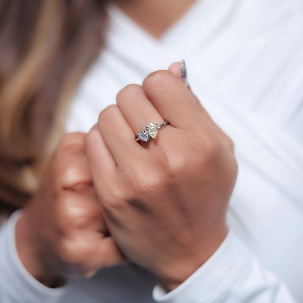 925 Silver Citrine Heart Minimal Ring