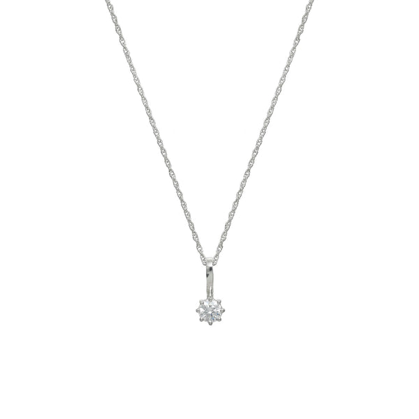 925 Silver Classic Solitaire Pendant