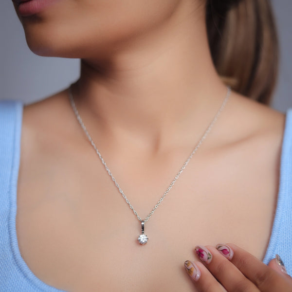 925 Silver Classic Solitaire Pendant