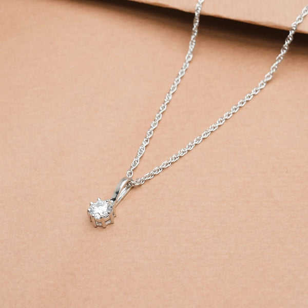 925 Silver Classic Solitaire Pendant