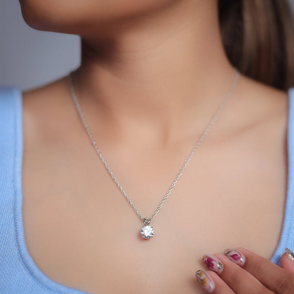 925 Silver Classic Solitaire Pendant