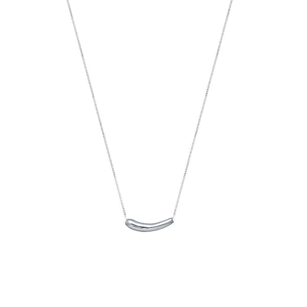 925 Silver Contour Bar Chain Pendant