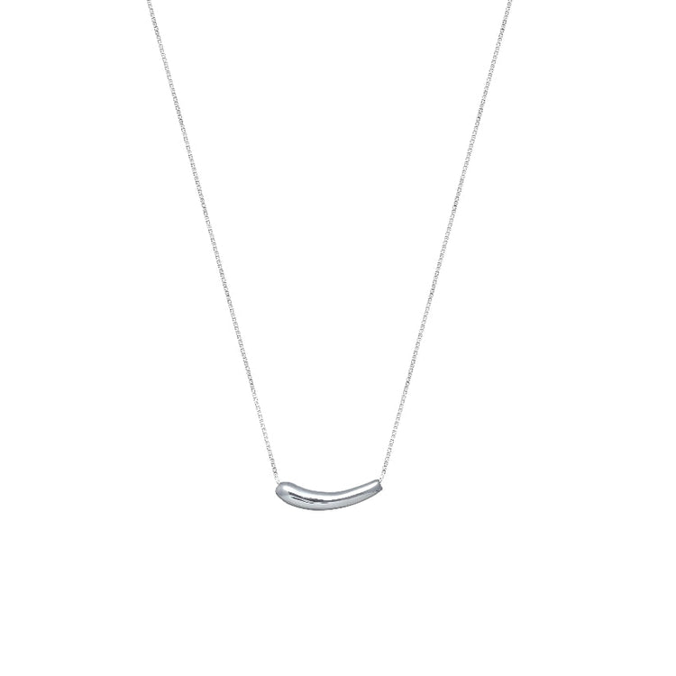 925 Silver Contour Bar Chain Pendant - 925 sterling silver pendant by Tassya Silver
