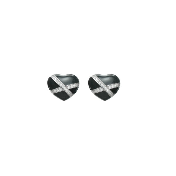 925 Silver Crisscross Crystal Hearts
