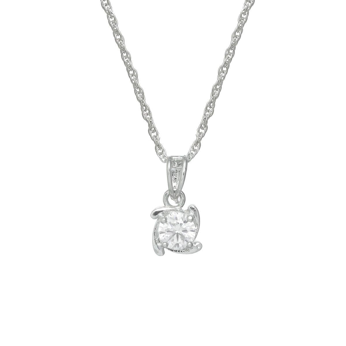 925 Silver Crown Solitaire Pendant - 925 sterling silver pendant by Tassya Silver