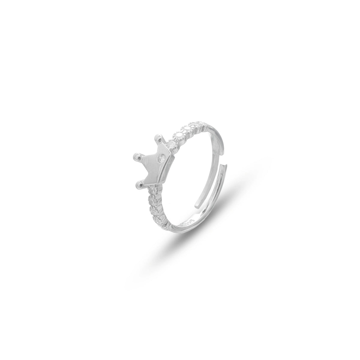 925 Silver Crown Ette Zircon Ring - 925 sterling silver ring by Tassya Silver