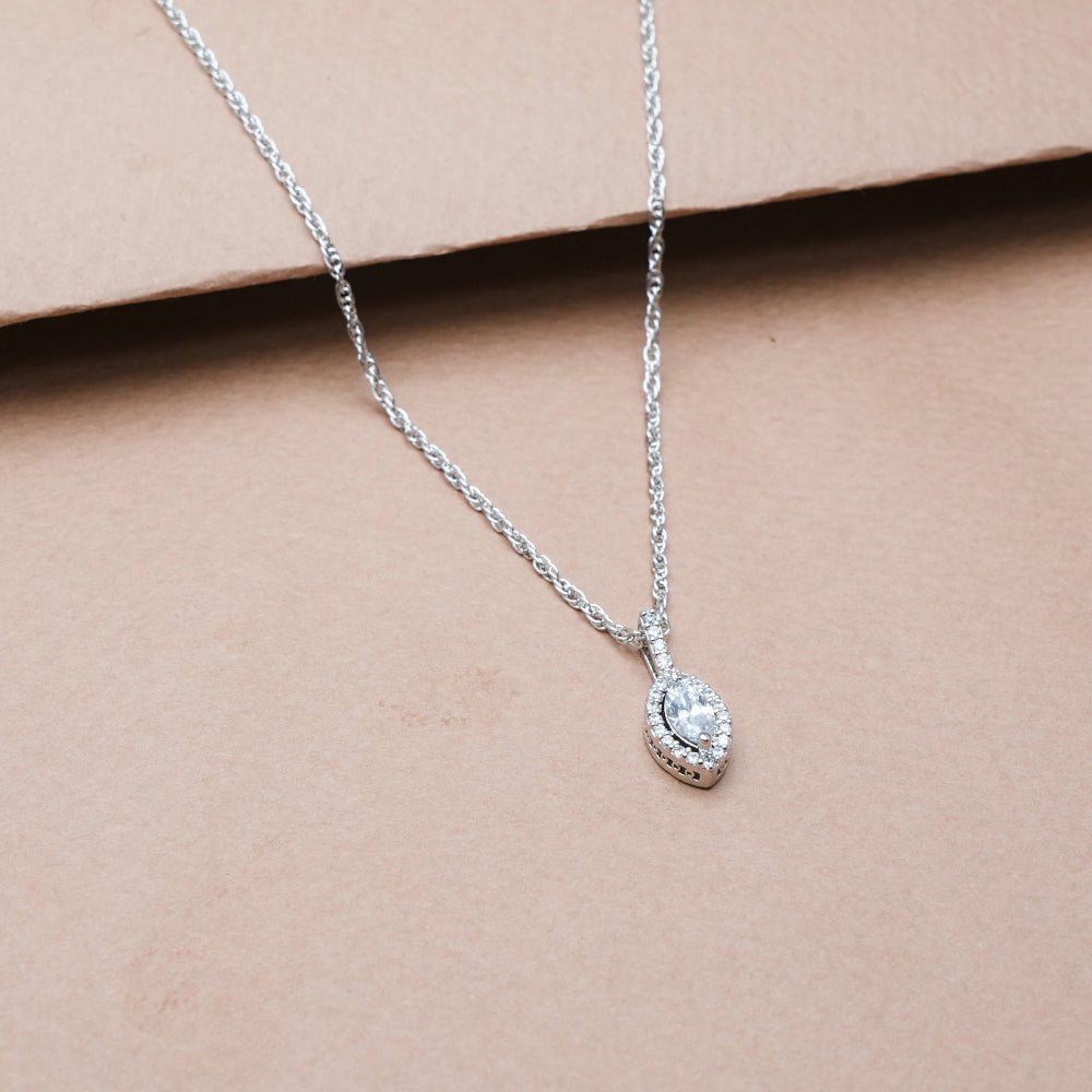 925 Silver Crystal Glint Pendant - 925 sterling silver pendant by Tassya Silver