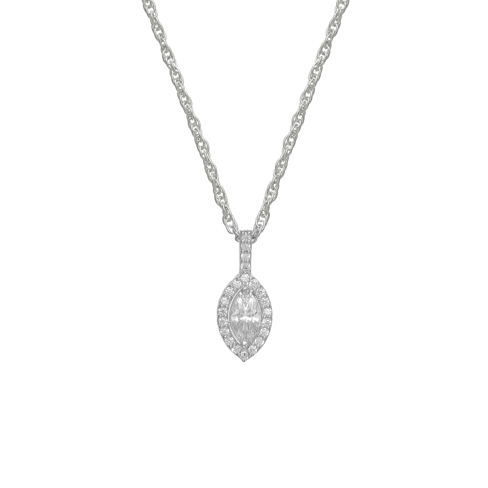 925 Silver Crystal Glint Pendant - 925 sterling silver pendant by Tassya Silver