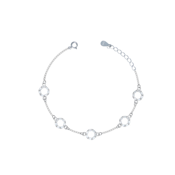 925 Silver Crystal Loop Bracelet