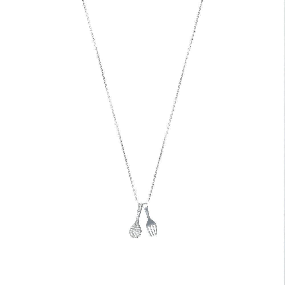 925 Silver Culinary Charm Chain Pendant - 925 sterling silver pendant by Tassya Silver