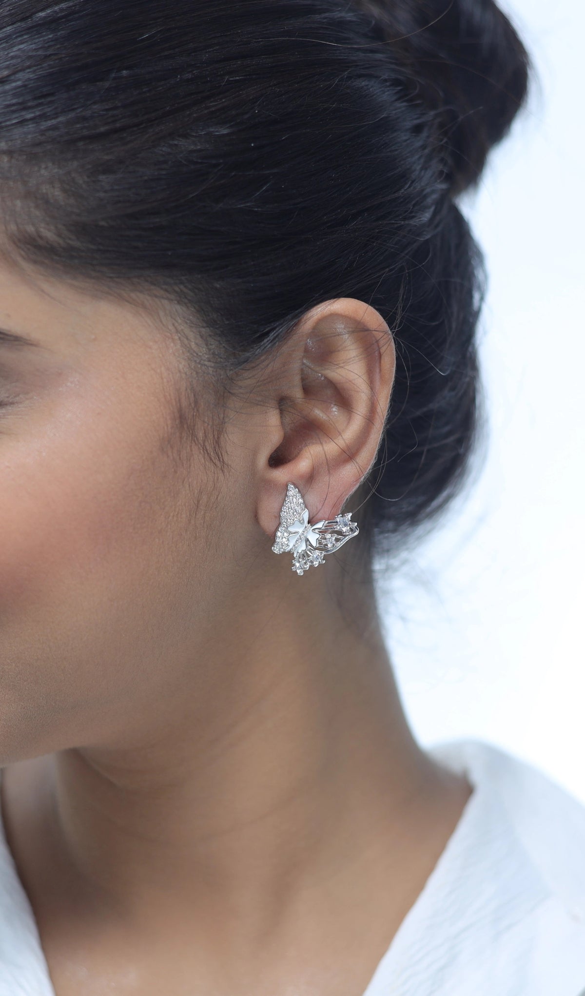 925 Silver Dazzling Butterfly Earrings - 925 sterling silver earrings by Tassya Silver