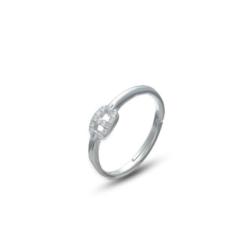 925 Silver Diamondette Oval Ring