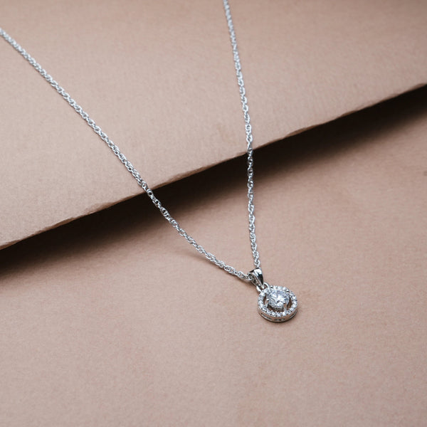 925 Silver Double Halo Pendant