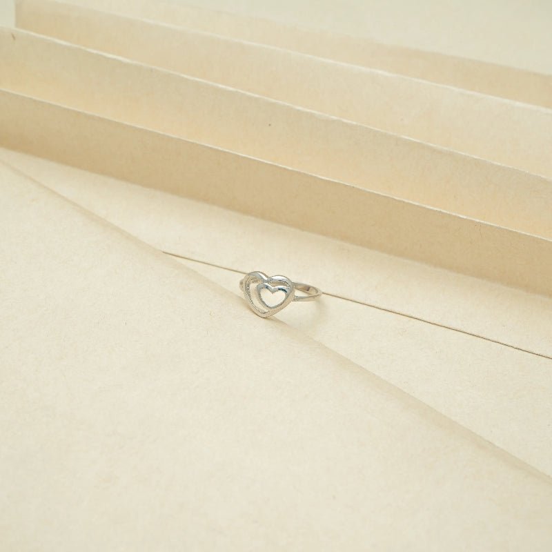 925 Silver Double Heart Harmony Ring - 925 sterling silver ring by Tassya Silver