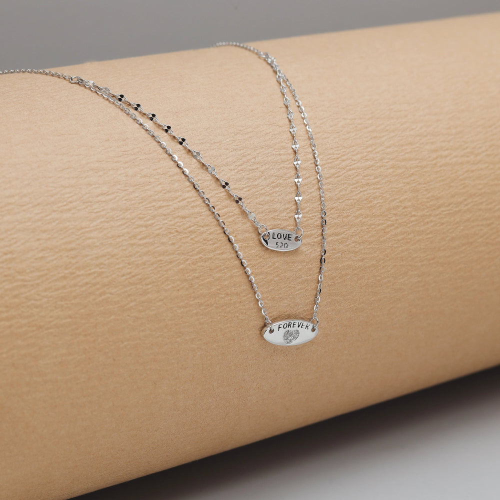 925 Silver Layered Love Pendant - 925 sterling silver pendant by Tassya Silver