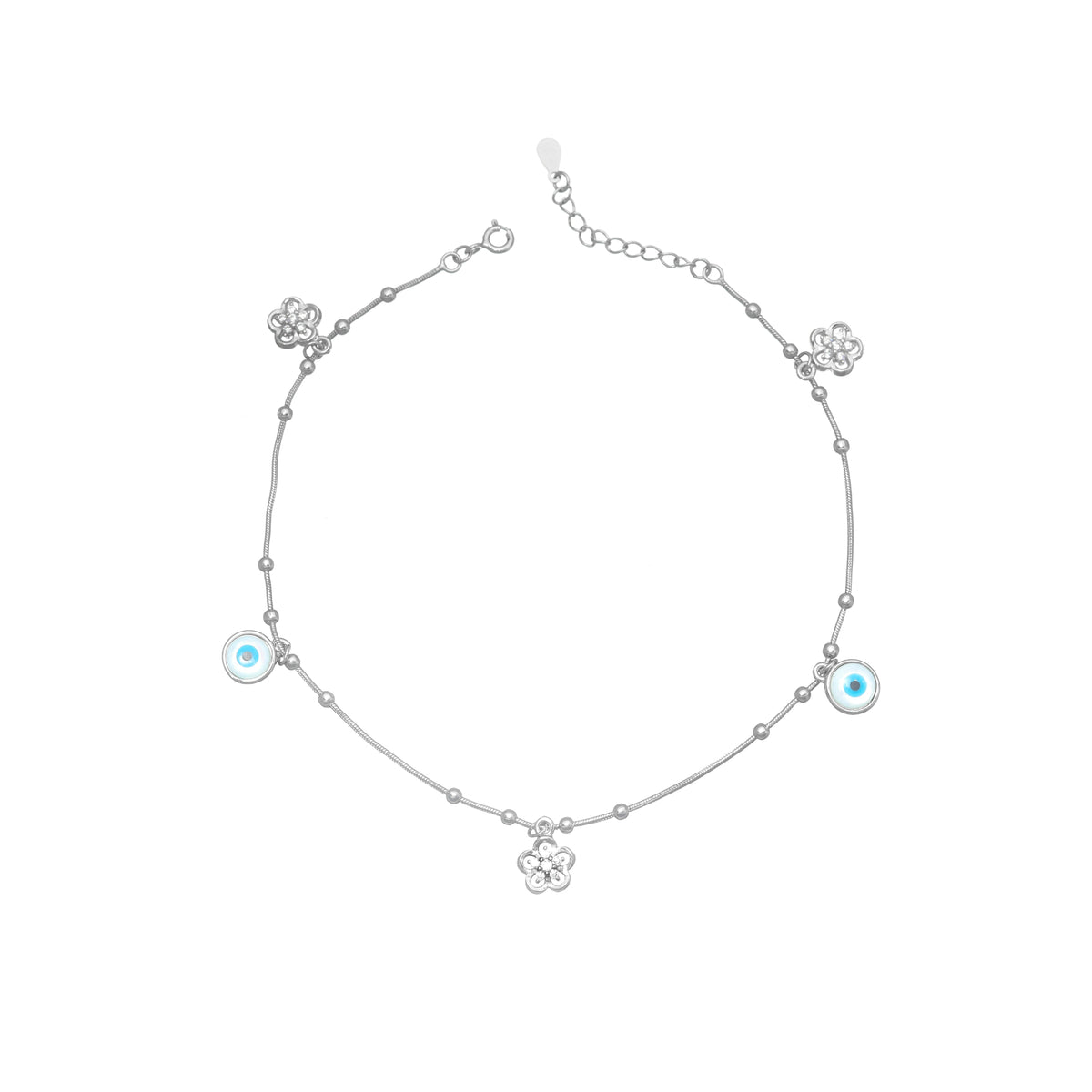 925 Silver Dream Catcher Anklet - 925 sterling silver anklet by Tassya Silver