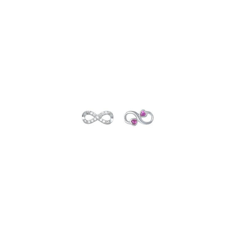 925 Silver Dual Infinity Studs - 925 sterling silver earrings by Tassya Silver