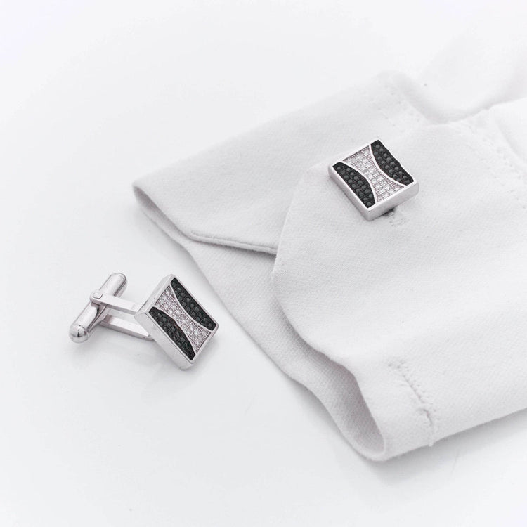925 Silver Dual Tone Elegance Cufflinks - 925 sterling silver jewellery by Tassya Silver
