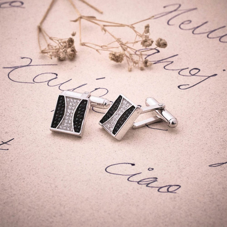 925 Silver Dual Tone Elegance Cufflinks - 925 sterling silver jewellery by Tassya Silver
