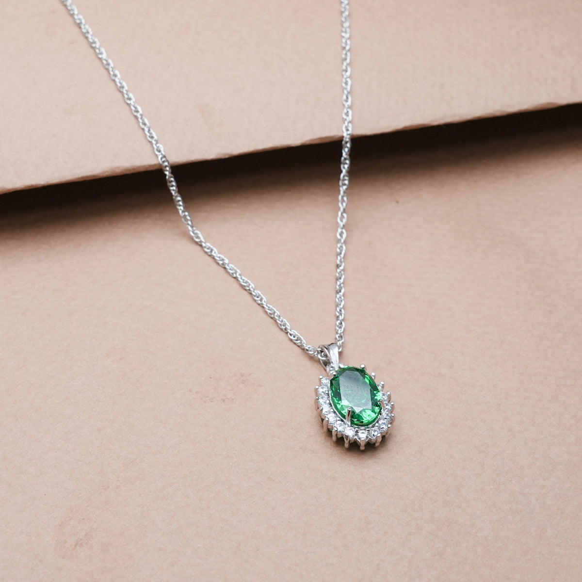 925 Silver Emerald Blaze Pendant - 925 sterling silver pendant by Tassya Silver