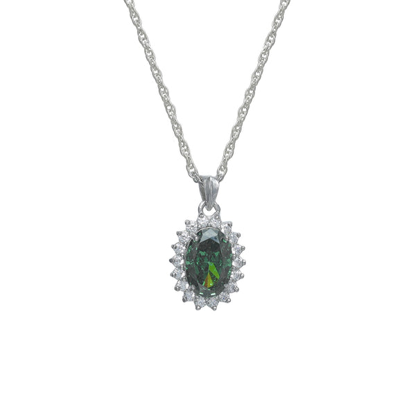925 Silver Emerald Blaze Pendant