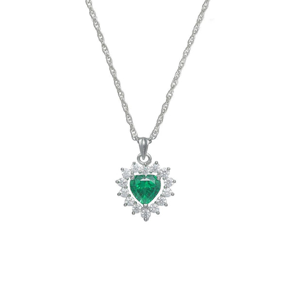 925 Silver Emerald Flame Pendant